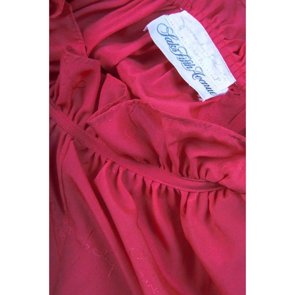 Vtg Givenchy Intimate Paris Lingerie Night Gown Rose Colored Saks Fifth Avenue Embossed Givenchy Logo L