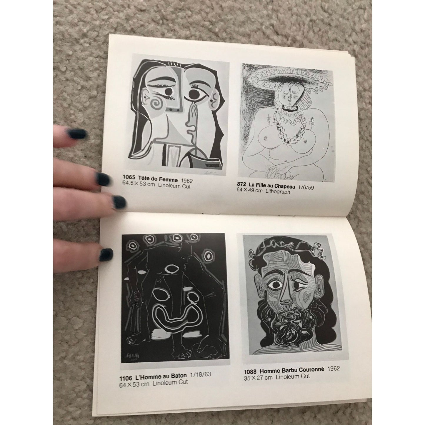 Vintage B 1072 Picasso Print Buste De Femme Au Chapeau 1962 & Art Booklet PICASSO