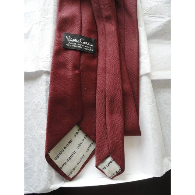 Vintage Men’s Pierre Cardin Tie With Logo Burgundy Paris New York Signature "P"