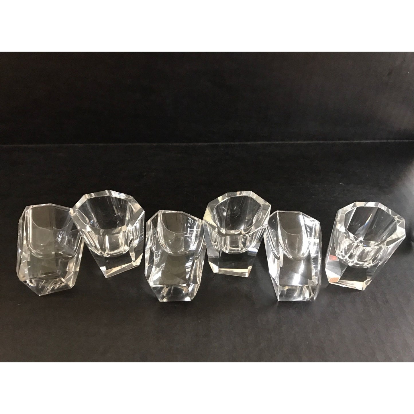 Vintage c1930s Art Deco Rare Signed Moser Karlsbad Decanter Bohemian Glass Set With 6 Glasses