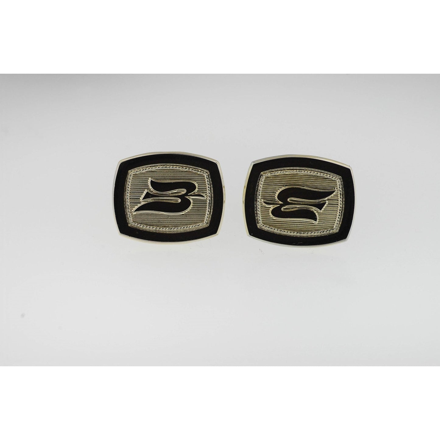 Vtg 1970's Royal Viking Sky Logo Rectangle Cufflinks Sterling Silver Stamped Twice 14.9 Grams