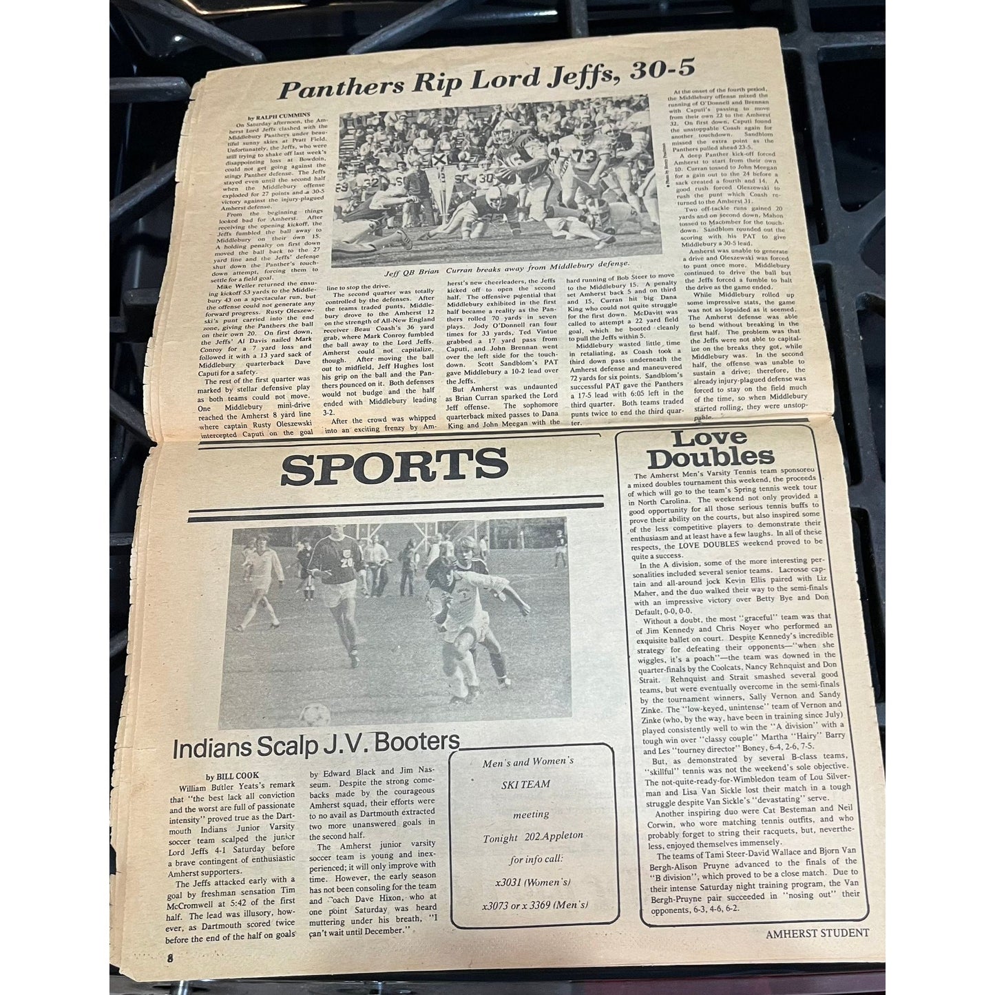 Vtg Amherst College The Amherst Student Newspaper October 6, 1980 Volume CX  Number 8 Full Newspaper