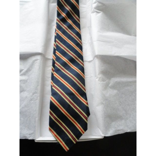 Vintage CHAPS Tie By Ralph Lauren Saks Fifth Avenue 100%  Silk Striped Blue Orange Yellow NWOT