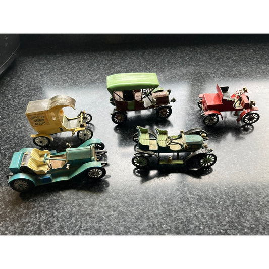 Vtg 1950's Lot 5 Cowland & Cowland Revell Model Cars Cowland's Bakery Stutz Bearcat Oldsmobile 1904